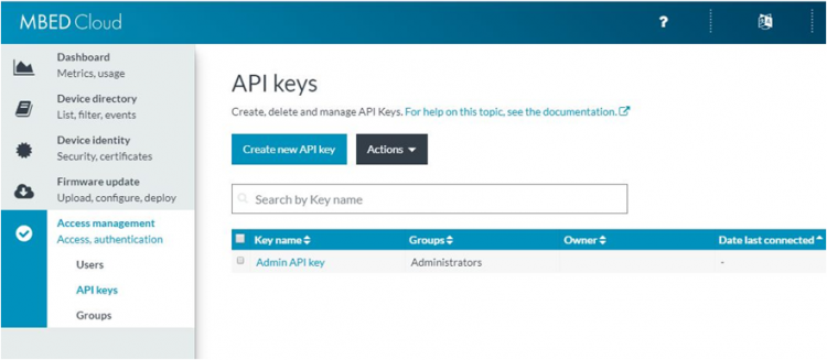 Go to API keys